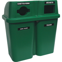 Recycling Containers Bullseye, Curbside, Plastic, 2 x 22 US gal. Air Extreme Inc.