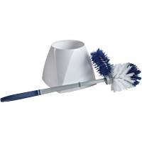 Brosse &agrave; cuvettes avec lave-rebord et valet, 15" l, Soies Synth&eacute;tique, Blanc Air Extreme Inc.