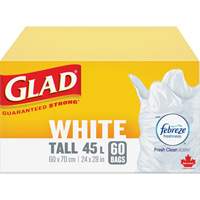Tall 45L Febreze Garbage Bags, Regular, 24" W x 28" L, White Air Extreme Inc.