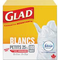 Small 25L Febreze Garbage Bags, Regular, 20" W x 20" L, White Air Extreme Inc.