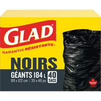 Sacs &agrave; ordures 184 L, R&eacute;gulier, 35" la x 48" lo, Noir Air Extreme Inc.