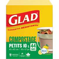 Small Compostable Bags, Regular, 17" L x 16" W, Brown, 10 L (3 Gal.) Capacity Air Extreme Inc.