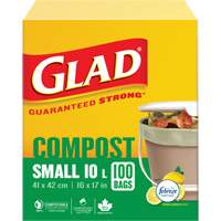 Small Compostable Bags, Regular, 17" L x 16" W, Brown, 10 L (3 Gal.) Capacity Air Extreme Inc.