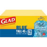 Sacs de recyclage 45 L, R&eacute;gulier, 24" la x 28" lo, Bleu Air Extreme Inc.