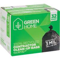 Green Home Garbage Bags, Strong, 33" W x 48" L, 3 mils, Black, 159 L (42 Gal.) Capacity Air Extreme Inc.
