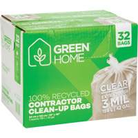 Green Home Garbage Bags, Strong, 33" W x 48" L, 3 mils, Clear, 159 L (42 Gal.) Capacity Air Extreme Inc.
