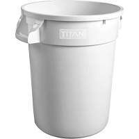 White Titan Heavy-Duty Garbage Container, Plastic, 32 US gal. Air Extreme Inc.