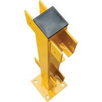 Poteau en ligne pour garde-corps l&eacute;gers, Acier, 42" h, Jaune s&eacute;curit&eacute; OSHA Air Extreme Inc.