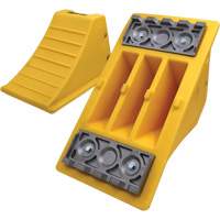 40 Ton Large Equipment Wheel Chock with Aluminum Cleats, Urethane, Yellow Air Extreme Inc.
