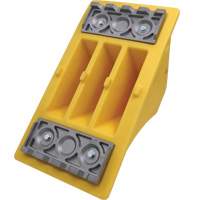 75 Ton Large Equipment Wheel Chock with Aluminum Cleats, Urethane, Yellow Air Extreme Inc.