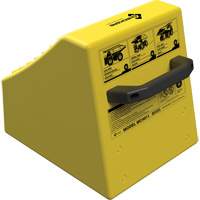 Checkers Safety Heavy-Duty Ultra Class Mining Wheel Chock without Bracket, HDPE, Yellow, 14-1/2" W x 17-1/2" D x 16" H Air Extreme Inc.