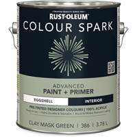 Peinture int&eacute;rieure pr&eacute;teint&eacute;e + appr&ecirc;t mural Colour Spark, Vert masque en argile, Satin&eacute;, 3,78 L, Gallon Air Extreme Inc.