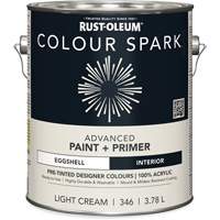 Peinture int&eacute;rieure pr&eacute;teint&eacute;e + appr&ecirc;t mural Colour Spark, Coton blanc, Semi-brillant, 3,78 L, Gallon Air Extreme Inc.