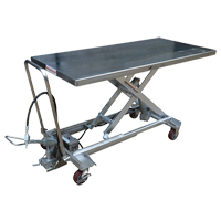 Pneumatic Hydraulic Scissor Lift Table, Stainless Steel, 63" L x 31-1/2" W, 1000 lbs. Cap. Air Extreme Inc.