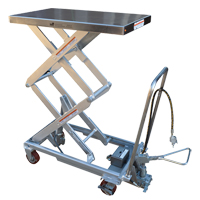Pneumatic Hydraulic Scissor Lift Table, Stainless Steel, 32-1/2" L x 19-3/4" W, 1000 lbs. Cap. Air Extreme Inc.