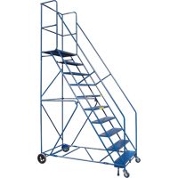 CSA-Certified Rolling Step Ladder with Locking Step, 10 Steps, 30" Step Width, 89" Platform Height, Steel Air Extreme Inc.