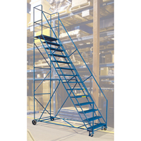 CSA-Certified Rolling Step Ladder with Locking Step, 14 Steps, 30" Step Width, 128" Platform Height, Steel Air Extreme Inc.