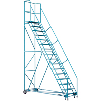 CSA-Certified Rolling Step Ladder with Locking Step, 16 Steps, 30" Step Width, 144" Platform Height, Steel Air Extreme Inc.