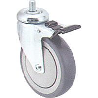 Zinc Plated Caster, Swivel with Brake, 4" (102 mm) Dia., 200 lbs. (91 kg.) Capacity Air Extreme Inc.