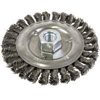 Brosse filet&eacute;e &agrave; fils nou&eacute;s et face standard, Dia. 5", Fils 0,022", Arbre 5/8"-11, Acier Air Extreme Inc.