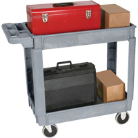 Deluxe Utility Cart, 2 Tiers, 25" x 35-1/2" x 43.5"/43-1/2", 550 lbs. Capacity Air Extreme Inc.