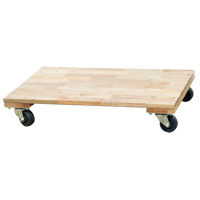Solid Platform Wood Dolly, Rubber Wheels, 900 lbs. Capacity, 18" W x 30" D x 6" H Air Extreme Inc.