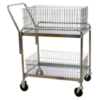 Chariot de bureau en treillis m&eacute;tallique pour le courrier, 200 lb Capacit&eacute;, Chrome, 20" p x 33" la x 37-1/2" h, Chrom&eacute; Air Extreme Inc.