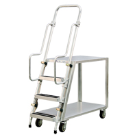 Aluminum Stock Picking Ladder Cart, Aluminum, 22" W x 51-1/2" D, 2 Shelves, 800 lbs. Capacity Air Extreme Inc.