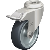 Stainless Steel Thermoplastic Elastomer Caster, Swivel with Brake, 4" (102 mm) Dia., 240 lbs. (108 kg.) Capacity Air Extreme Inc.