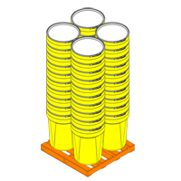 Nestable Polyethylene Drum, 30 US gal (25 imp. gal.), Open Top, Yellow Air Extreme Inc.
