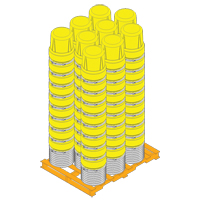 Nestable Polyethylene Drum, 10 US gal (8.33 imp. gal.), Open Top, Yellow Air Extreme Inc.
