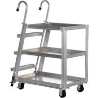 Stockpicker Truck, Aluminum, 21-7/8" W x 40" D, 3 Shelves, 660 lbs. Capacity Air Extreme Inc.