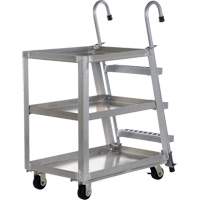 Stockpicker Truck, Aluminum, 21-7/8" W x 40" D, 3 Shelves, 660 lbs. Capacity Air Extreme Inc.