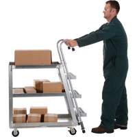 Stockpicker Truck, Aluminum, 21-7/8" W x 40" D, 3 Shelves, 660 lbs. Capacity Air Extreme Inc.
