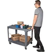 Chariot utilitaire pour l'entretien avec tablette plate, 2 tiers, 25-1/4" x 32-1/4" x 44", Capacit&eacute; 550 lb Air Extreme Inc.