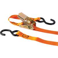 Ratchet Strap, S-Hook, 1" W x 12' L, 2200 lbs. (998 kg) Working Load Limit Air Extreme Inc.