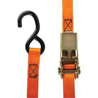 Ratchet Strap, S-Hook, 1" W x 12' L, 2200 lbs. (998 kg) Working Load Limit Air Extreme Inc.