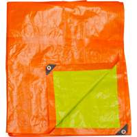 High-Visibility Heavy-Duty Woven Tarp, Polyethylene, Green/Orange, 16' x 20' x 12 mils Air Extreme Inc.