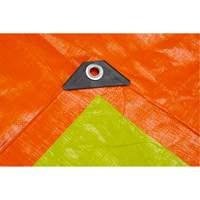 High-Visibility Heavy-Duty Woven Tarp, Polyethylene, Green/Orange, 16' x 20' x 12 mils Air Extreme Inc.