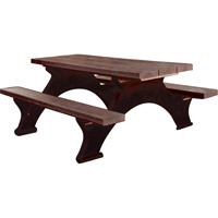 Recycled Plastic Picnic Tables, 8' L x 61-1/2" W, Brown Air Extreme Inc.