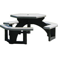 Recycled Plastic Hexagon Picnic Tables, 78" L x 78" W, Grey Air Extreme Inc.