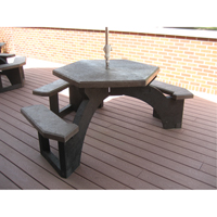 Recycled Plastic Hexagon Picnic Tables, 78" L x 78" W, Brown Air Extreme Inc.