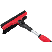 Snow Brush With Pivot Head, Telescopic, Rubber Squeegee Blade, 52" Long, Black/Red Air Extreme Inc.