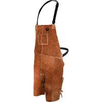 Leather Welding Apron, Split-Leg Bib, 36" L, Brown Air Extreme Inc.