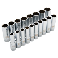 Jeu de douilles m&eacute;triques, 18 Mcx, Prise de 1/2", Profond Air Extreme Inc.