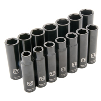 Jeu de douilles m&eacute;triques, 14 Mcx, Chocs, Prise de 1/2", Profond Air Extreme Inc.
