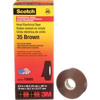 Scotch&reg; Vinyl Colour Coding Electrical Tape, 19 mm (3/4") W x 20 m (66') L, 7 mils, Brown Air Extreme Inc.