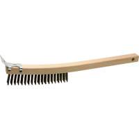 Scratch Brush With Scraper, Steel, 3 x 19 Wire Rows, 13" Long Air Extreme Inc.