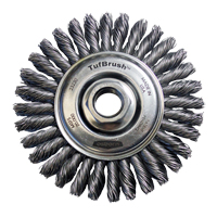 TufBrush Knot Wire Wheel Brush, 4" Dia., 0.02" Fill, 5/8"-11 Arbor, Steel Air Extreme Inc.