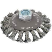 Brosse m&eacute;tallique AllSteel, Dia. 4", Fils 0,02", Arbre 5/8"-11, Acier Air Extreme Inc.